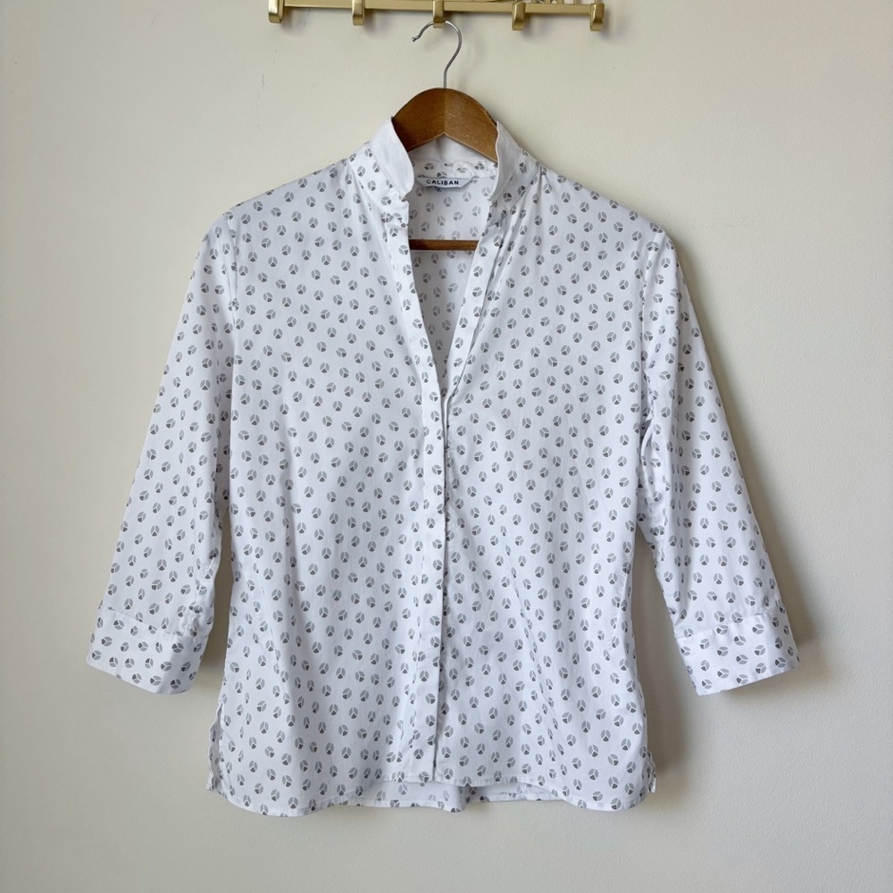 Caliban White Button Front Shirt Sz 44 US 8